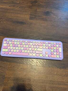 MOFii 666 Wireless Keyboard with Colorful Round Keycaps Pastel Purple